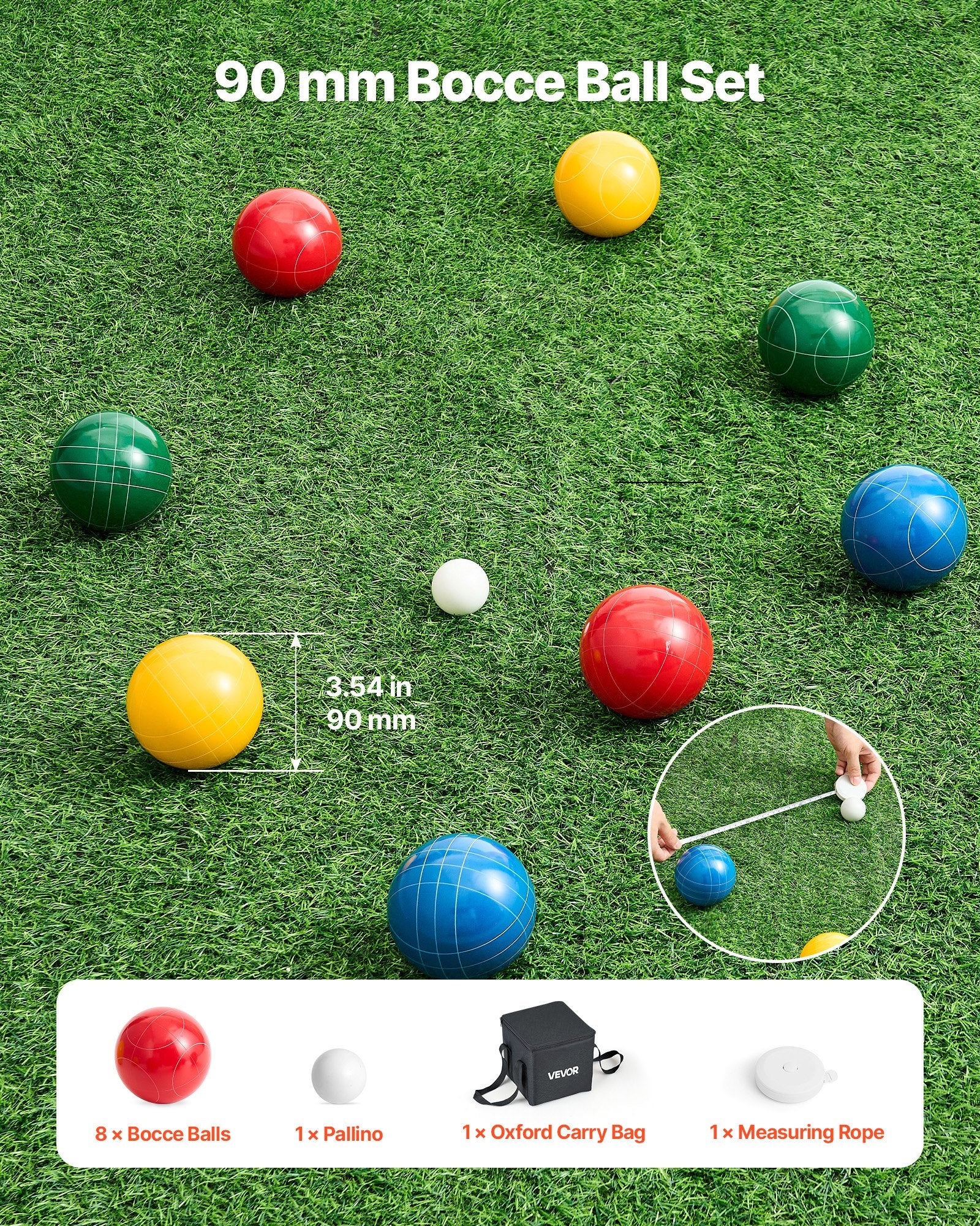 Bocce Ball Set Bocce Ball Game Set 90 Mm 8 Resin Balls 4 Colors For Beach