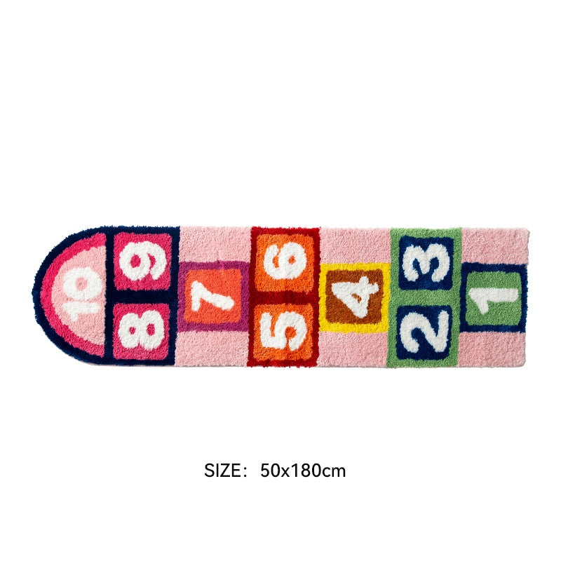 Children's Reading Area Carpet Cartoon Long Hopscotch Game Mat
