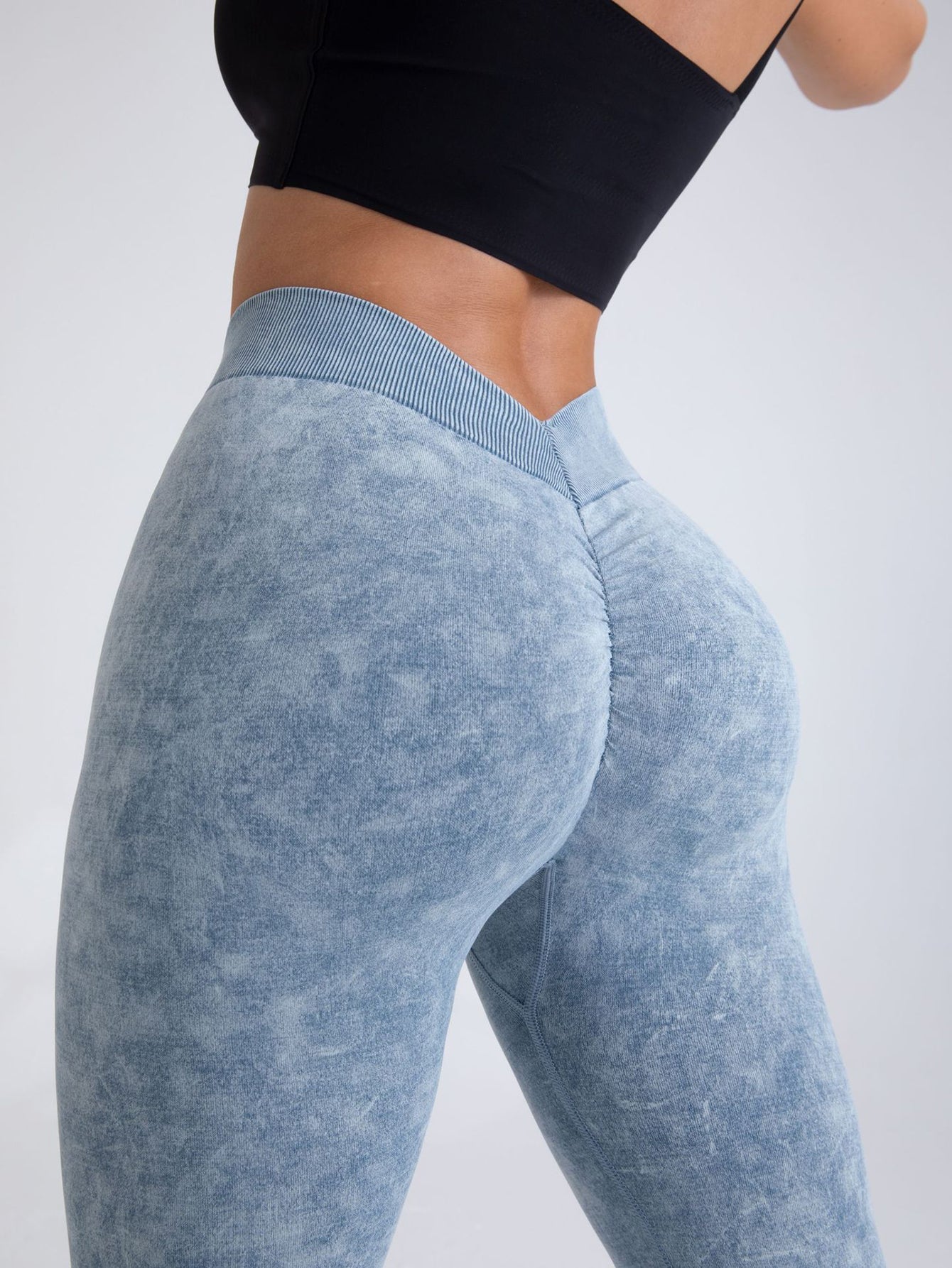3 Pack V-Back Scrunch Butt Workout Leggings,