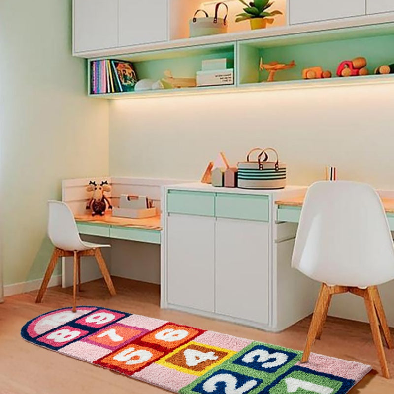 Children's Reading Area Carpet Cartoon Long Hopscotch Game Mat