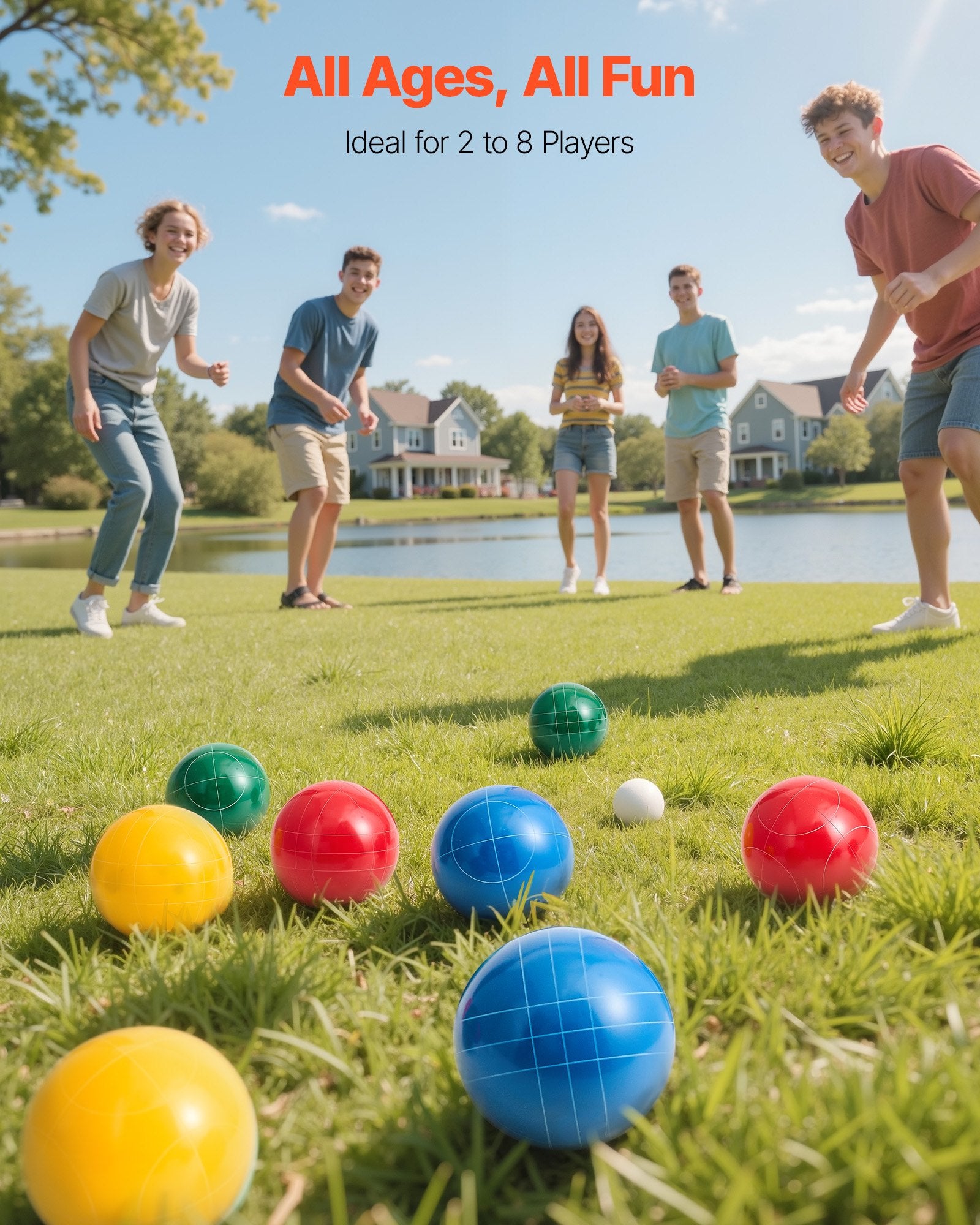 Bocce Ball Set Bocce Ball Game Set 90 Mm 8 Resin Balls 4 Colors For Beach