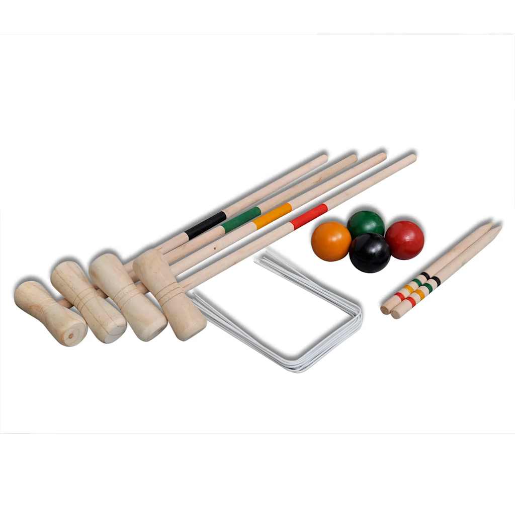 Croquet set, wooden, for 4 players