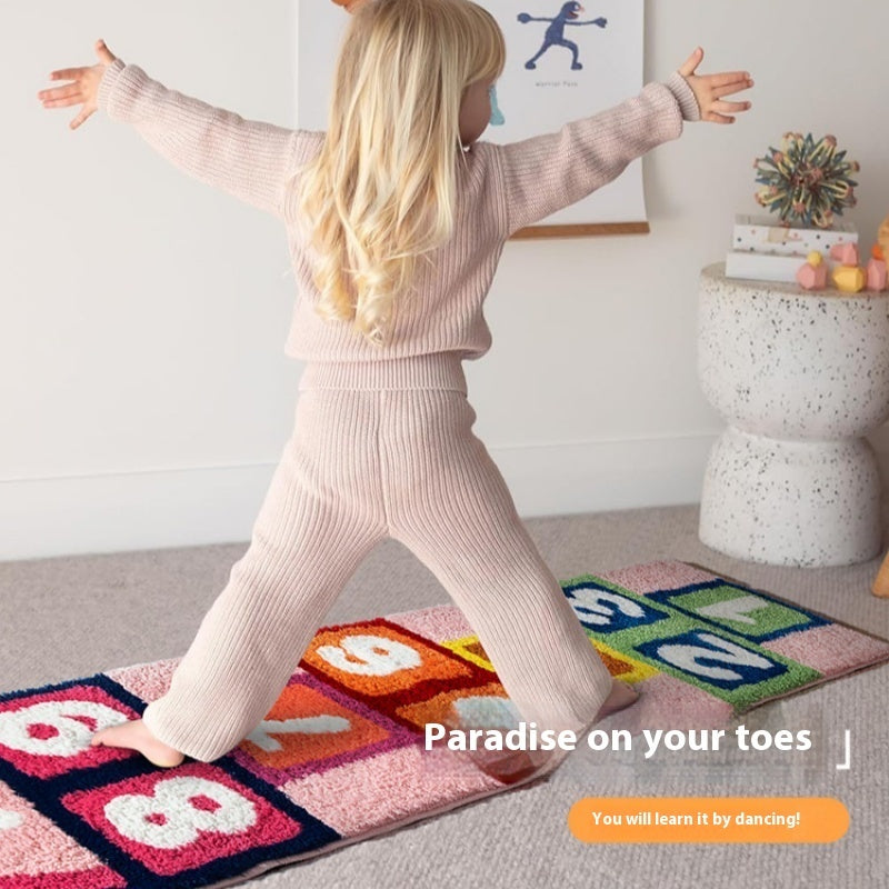 Children's Reading Area Carpet Cartoon Long Hopscotch Game Mat